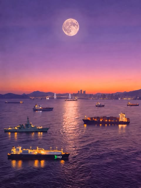 바다 위로 두둥실 떠오른 보름달처럼, 넉넉하고 환한 한가위 보내시길 바랍니다🌕 🚢 사랑하는 사람들과 평온한 명절 보내시길 HD현대가 마음을 담아 인사드립니다. #HD현대 #추석 #한가위 #선박